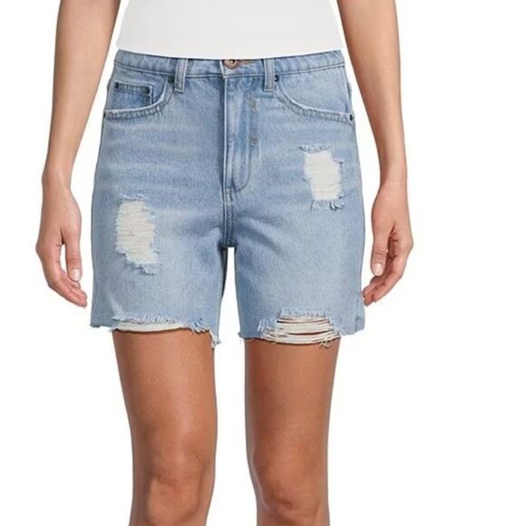NWT A loves A Brand Juniors Denim Shorts Light Blue Wash Size 26 - Picture 2 of 6